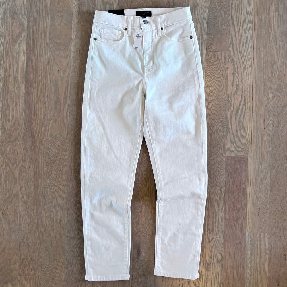 NWT Banana Republic Ultra High Rise Slim Straight Jeans White Women Size 28 - Picture 2 of 11
